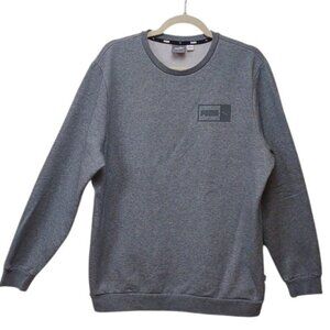 PUMA Men's Gray Graphic LS Crewneck Pullover Sweatshirt
